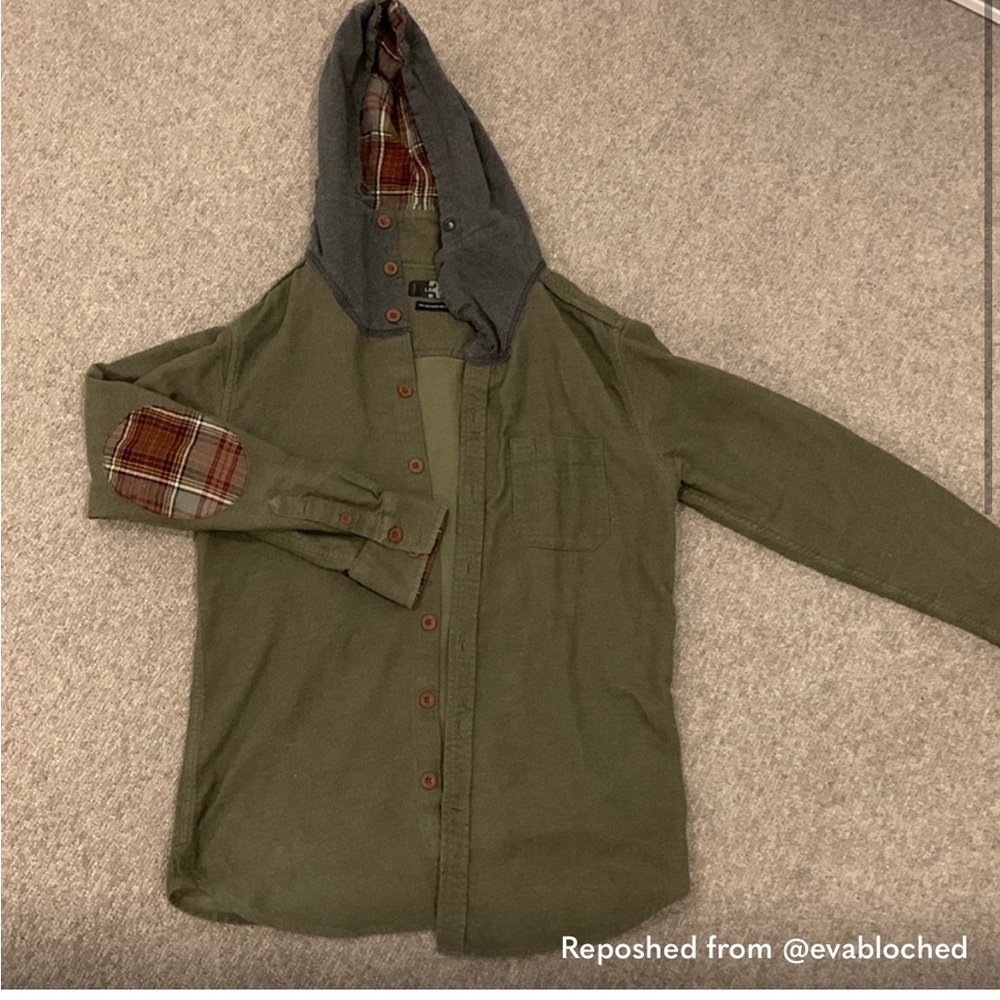Mens hooded flannel shirt